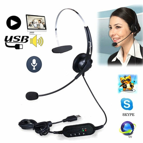 Adjustable Noise Canceling Earphone for PC Laptop